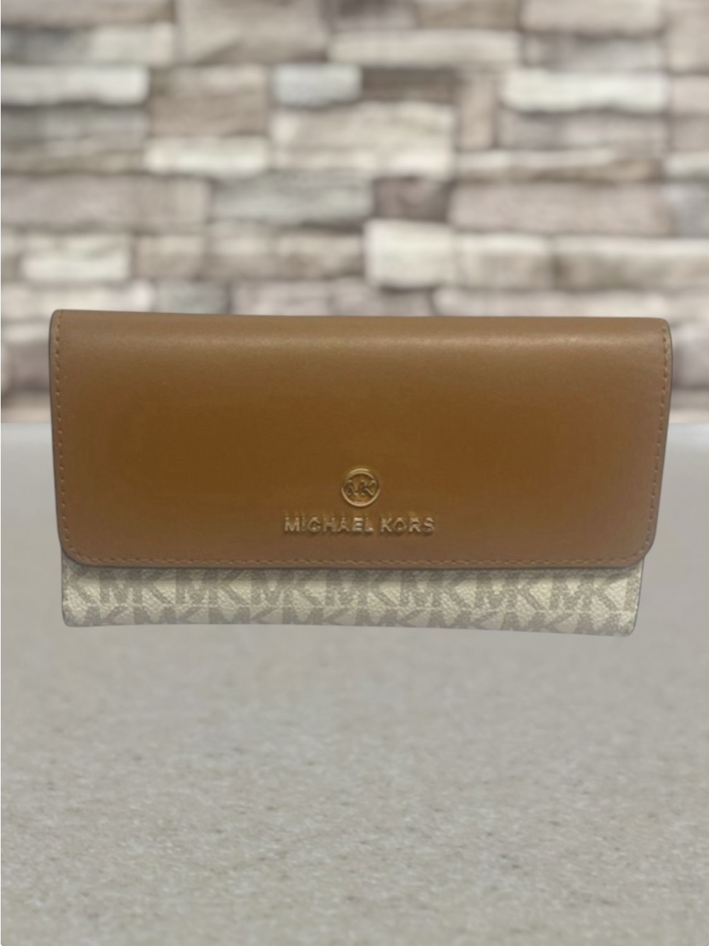 Michael Kors Jet Set Charm Large Trifold Wallet Vanilla Acorn